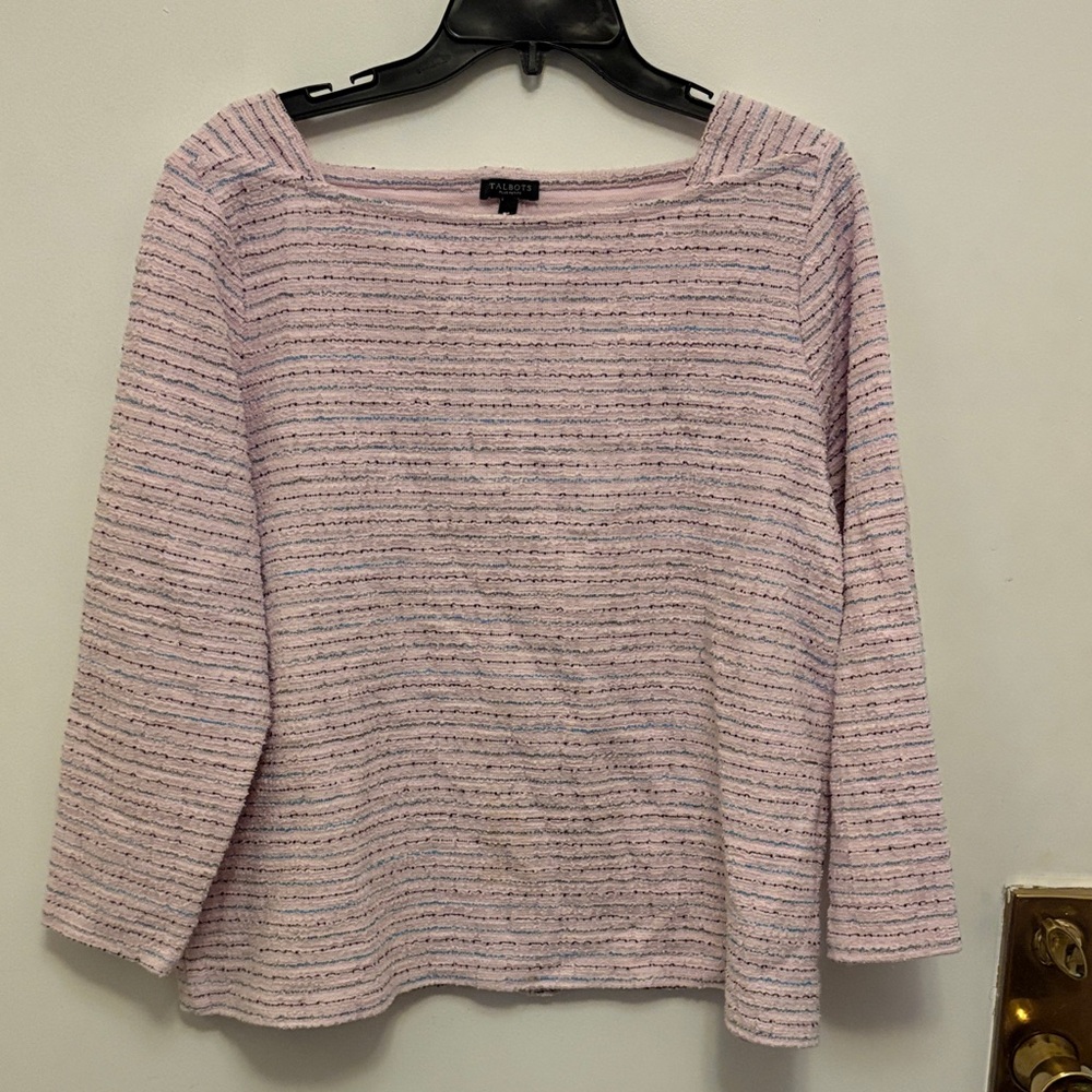 Talbots Light Pink and Blue Striped Knit